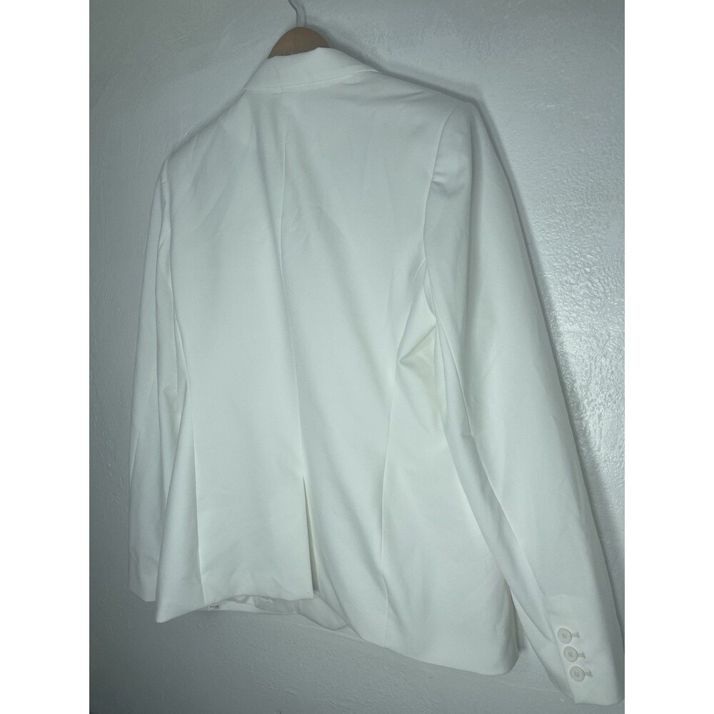 Calvin Klein White Blazer Women One Button Blazers Jacket Size 14 Career O - Picture 11 of 13